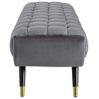 Modway - Adept Performance Velvet Banc - Gris-Cadre en bois de bouleau noir écarté