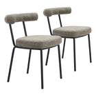 Zuo - Kede Chaise de salle à manger - Tweed vert - Ensemble de 2-Assemblage requis