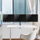 Rocelco – Support de table DM3 à deux articulations pour trois moniteur, 13 po à 27 po, noir-Fixation par serre-joint ou trou passe-fils