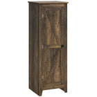 HOMCOM - Armoire de cuisine garde-manger 48 po avec porte de grange - grain de bois brun-Disposition à quatre niveaux maximise le rangement vertical 
