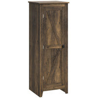 HOMCOM - Armoire de cuisine garde-manger 48 po avec porte de grange - grain de bois brun-Disposition à quatre niveaux maximise le rangement vertical 