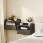 HOMCOM - Tables de nuit flottantes avec station de chargement - noir - lot de 2-Livré en lot assorti de deux pour un look équilibré dans la chambre