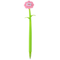 Merangue - Stylo à visage d'animal à fleurs-Stylo fantaisie orné d'un motif floral et d'un adorable embout en forme de cochon