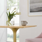 Modway - Lippa 24 po Carré Bois Table à manger, Or Naturel-Socle en métal doré résistant aux éclats