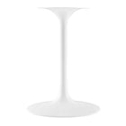 Modway - Lippa Rond de 36 po Faux travertin Table à manger, Travertin blanc-Tampon feutre non marquant