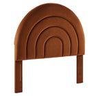Modway - Solana Arqué Performance Velvet Tête de lit jumelée, Rouille-Sellerie en velours Performance résistante aux taches
