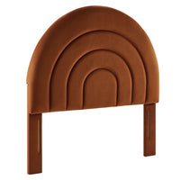 Modway - Solana Arqué Performance Velvet Tête de lit jumelée, Rouille-Sellerie en velours Performance résistante aux taches