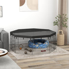 PawHut parc pour chien pliable 8 panneaux avec couvercle supérieur - 24 po H-Assemblage et rangement faciles pour une portabilité pratique 