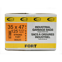 Eco II -  Sacs à ordures - 35 po x 50 po - fort - noir -  paquet de 125-35 po x 47 po