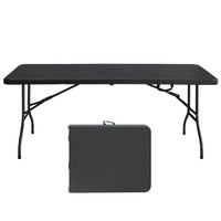 Homy Casa - Table pliante portable de 6 pi pour intérieur et extérieur, camping - Noir-Le format de 6 pi offre de l’espace aux repas