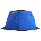 Outsunny - Abri De Pêche Sur Glace Pour 4 Personnes - Tente De Pêche Sur Glace Pop-Up - Bleu-Intérieur chaud avec protection thermique jusqu'à -22℉/-30℃ 
