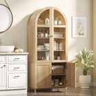 HOMCOM - Armoire de cuisine haute arquée 71 po - chêne-Fabriqué en MDF avec des charnières à fermeture douce, assurant une utilisation silencieuse et une grande durabilité 