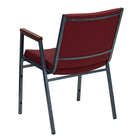 Flash Furniture – Chaise empilable robuste à revêtement et accoudoirs Hercules rembourrée de 3 po, bourgogne à motifs-S'empile jusqu'à 12 chaises de hauteur