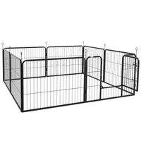 PawHut - Parc à chiens robuste 8 panneaux pour petits et moyens chiens - 23,5 po L-Convient à tous les animaux de petite à moyenne taille (chats, chiens, lapins, cochons d’Inde)