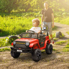 Qaba - Voiture camion pour enfants 12V avec télécommande, portes ouvrables - rouge-Le démarrage progressif et la suspension à ressorts assurent des trajets en douceur sur diverses surfaces 