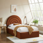 Modway - Solana Arqué Performance Velvet Lit à plateforme jumelle, Rouille-Rembourrage en mousse dense