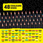 Uni - Crayons de couleur POSCA, mine souple - 4,0 mm - couleurs assorties - Paquet de 48-48 couleurs – Des teintes riches et pigmentées pour le dessin, le mélange et l’ombrage