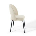 Modway - Rouse Tissu rembourré Fauteuil d’appoint de salle à manger Ensemble de 2 - Noir beige-Design moderne du milieu du siècle