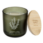 General Supply Goods + Co - Bougie - 12 oz - romarin/agrumes-Récipient en verre de 12 oz qui s’harmonise avec tous les décors
