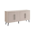 Manhattan Comfort - Jodie 64,6 po Buffet Moderne d’Inspiration Mid-Century - Chêne Blanchi-Poignées noires sophistiquées en métal