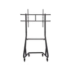 Amer Mounts - Meuble TV avec roulettes pour écran de 60 à 105 po - Noir mat-Trou de verrouillage antivol : Conçu pour améliorer la sécurité en empêchant tout retrait non autorisé (compatible avec un cadenas externe, non inclus)