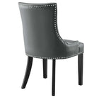 Modway - Marquis Cuir végane Chaise à manger - Gris-Capacité de poids de la chaise : 286 lb.