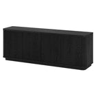 Hudson&Canal - Meuble TV Easton pour téléviseurs jusqu'à 75" - Grain noir-Le dessus a une capacité de poids de 75 lb, l'étagère du milieu supporte 25 lb, l'étagère inférieure peut supporter 40 lb