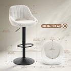 HOMCOM - Tabourets de bar pivotants à hauteur de comptoir réglable - crème - paquet de 2-Les surpiqûres verticales et le design évidé apportent une touche distinctive dans n'importe quel environnement 
