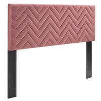 Modway - Mercy Chevron touffé Performance Velvet Tête de lit King/King de Californie, Rose poussiéreuse-Chevron King/Tête de lit Californie King