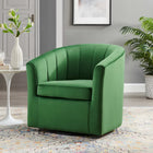 Modway - Prospect Performance Velvet Fauteuil pivotant - Émeraude-Revêtement en velours de performance