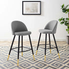 Modway - Cordial Tissu Tabourets de bar - Gris clair - Ensemble de 2-Rembourrage en tissu polyester