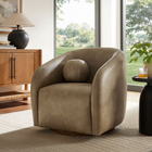 Modway - Holland Pivot Cuir végane Fauteuil - Champignon-Coussins d’accent pour balle