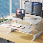 Mount-It! - Convertisseur de bureau debout avec plateau de 38 po, blanc-Design contemporain de haute qualité avec des bords arrondis qui s'intègre parfaitement dans n'importe quel intérieur de bureau ou de maison
