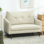HOMCOM - Canapé d’amour 2 places avec dossier capitonné à boutons - blanc crème-Le design moderne s’intègre parfaitement à toute décoration intérieure 