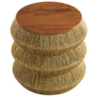 Modway - Maris Herbiers marins et bois Table d’appoint - Noyer naturel-Nivelleurs ajustables pour la stabilité