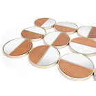 Zuo - Miroir rond Cycle - Or/Noyer-Garantie limitée de 3 ans