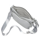 Nicci - Sac à bandoulière pour femme avec poche avant zippée - Gris clair-Poche intérieure zippée et poche pour téléphone portable