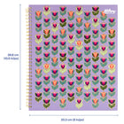 Hilroy - Cahier Floral – 10 1/2 po H x 8 po l – 160 pages – Violet-80 pages / 40 feuilles