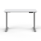 Humanscale - Table assis-debout eFloat Go 2.0 - 24 po x 48 po - surface stratifiée blanche/piètement argenté-Le cadre extensible convient aux surfaces de travail de 48 à 72 po de largeur et de 24 à 30 po de profondeur. Le réglage est simple et fluide