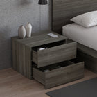 Nexera - Table de nuit à 2 tiroirs James, Chêne Gris-Look et design scandinave