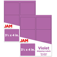 JAM Paper Étiquettes adresse pour le courrier, 4 x 3 1/3 po, violet planétaire Astrobright, 240 par paquet-9,6 oz