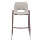 Zuo - Desi Tabouret de bar - Beige/Noyer - Ensemble de 2-Rembourrage moelleux et confortable