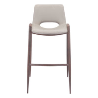 Zuo - Desi Tabouret de bar - Beige/Noyer - Ensemble de 2-Rembourrage moelleux et confortable