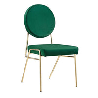 Modway - Craft Performance Velvet Fauteuils d’accompagnement à manger Ensemble de 2 - Vert Or-Chaises à manger modernes du milieu du siècle