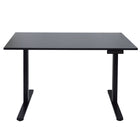 Ezywork - Bureau assis-debout électrique à double moteur et hauteur réglable - Structure et plateau noirs-Plateau de table d'une seule pièce 48" x 24" (120 cm x 60 cm)