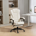 Vinsetto - Fauteuil de bureau à massage vibrant 7 points avec repose-pieds et roulettes pivotantes - beige-Faites une pause et allongez-vous avec une inclinaison de 155°