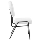 Modway - Craft Tissu rembourré Fauteuils d’accompagnement à manger Ensemble de 2 - Noir Blanc-8