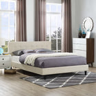 Modway - Linnea Lit plein, Beige-Système de support en bois de peuplier à lattes