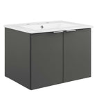 Modway - Maybelle 24" Vanité de salle de bain murale - Gris blanc-Assemblée requise