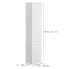 Kleankin - Armoire de rangement de salle de bain mince avec étagères réglables - blanc-Conception de porte avec prise intégrée pour remplacer les boutons et poignées 